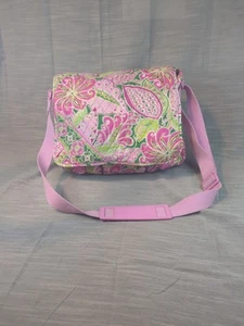 Vera Bradley PETAL PINK Floral Laptop Messenger Bag Purse Shoulder Spring - Picture 1 of 11