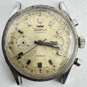 Vintage Waltham Bi-Compax Men's Chronograph Wristwatch Landeron 248 Swiss Steel - Picture 1 of 5