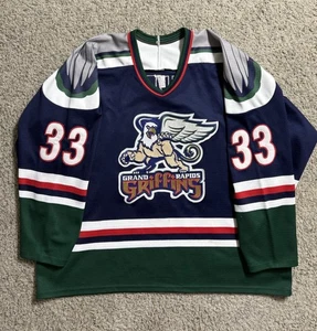 Vintage Grand Rapids Griffins Authentic AHL Hockey Bauer Canada Jersey 2XL #33 - Picture 1 of 12