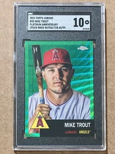 2022 Topps Chrome Platinum Anniversary #50 Mike Trout SGC 10 Green Refractor /99 - Bild 1 von 2