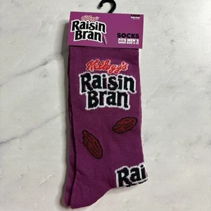 Kelloggs Rasin Bran Print - Crew Socks - Mens Size 6-12 - Picture 1 of 4