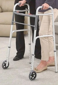 CareCo Zimma Folding Walker With Wheels Zimmerframe Walking Mobility Aid - Picture 1 of 5