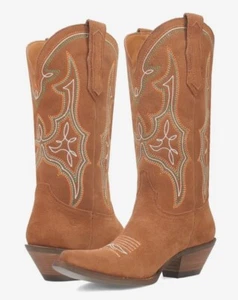 Botas de vaquero Dingo para mujer con punta corta bordadas en salsa caliente en camel talla 8 nuevas sin caja - Imagen 1 de 12