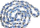 Vintage In Seattle Fantastic blue clear art glass beads Necklace Lot#266