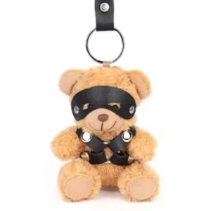 Fetish BDSM Bear Keychain - Bondage Masked Mini Plush for Adults - Picture 1 of 10
