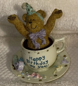 2002 Boyds Bears H B Teabearie Teacup Figurine #24307 - Picture 1 of 10