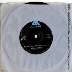 Gary Glitter - It Takes All Night Long' (Part I) (7" Single 1976) EX - Picture 1 of 2