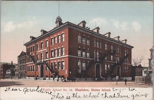 Staten Island, NY: Public School 14 in Stapleton - vintage New York NYC Postcard - Picture 1 of 2