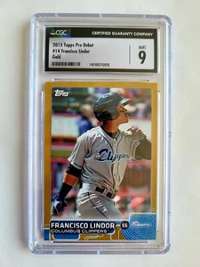 2015 TOPPS PRO DEBUT GOLD FRANCISCO LINDOR RC! 12/50! CGC 9! 1/1! JERSEY #! - Picture 1 of 3