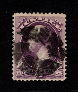 US #O106 Used 3c Justice Official Washington SOTN Whitfield #4222 Fancy Cancel - Picture 1 of 2