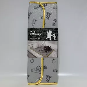 Disney Winnie The Pooh Kitchen Dish Drying 16x18 Mat Black Yellow Grey - New - Picture 1 of 6