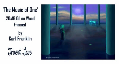 The Music of One - Oil on Wood Original Painting 21" wide x 16" high - Framed - Image 1 of 4