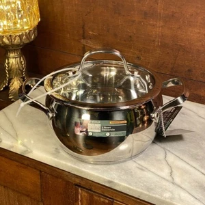 David Burke Stainless Prestige 3 qt Casserole Pot w/ Vented Glass Lid ~ New - Picture 1 of 11