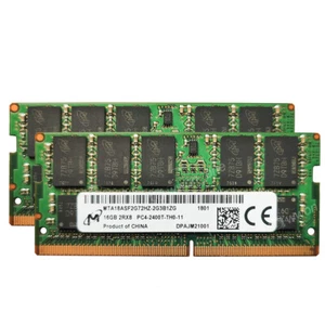 Micron 32GB 2X16GB PC4-19200E DDR4-2400T-T 2400MHz 260pin 1.2V ECC SODIMM Memory - Picture 1 of 6