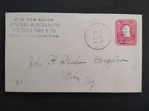 New York: Fulton Chain 1904 Van Auken General Store Cover, DPO Herkimer Co - Picture 1 of 2
