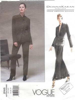 Vogue 2165 uncut pattern Donna Karan DKNY size 14-18 jacket skirt & pants 90s - Image 1 of 2