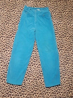 Pantalones de pana vintage Michel New York Paris turquesa verde azulado 11/12 Rn#51295 Foto 1 de 4