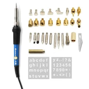 Kit de quema de madera Talla Pluma pirografía Kit 60w Temperatura ajustable Soldadura - Imagen 1 de 12