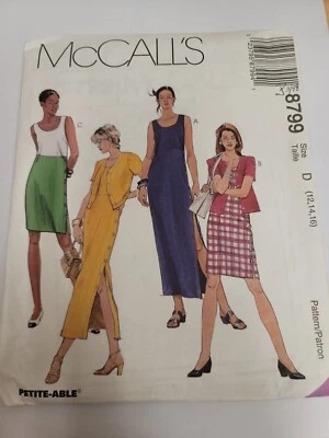 McCall's 8799 Tank Dress w Left-Side Buttons & Cropped Jacket Sz 12-16 UNCUT  - Image 1 of 2