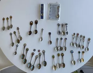 Vintage Lot/36 Mini Spoon Souvenir Travel Collection States Hawaii Europe Rolex - Picture 1 of 24