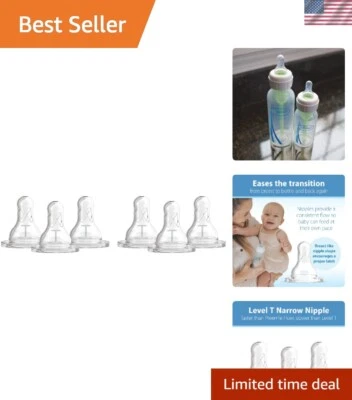 Alimentação confortável com mamilo estreito nível T Dr. Brown – pacote com 6 silicone - Imagem 1 de 4