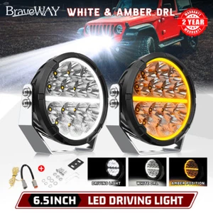 6.5" Inch Round LED Lights Work Pods Bar Flood Spot Driving Lamps Offroad Truck - Picture 1 of 14