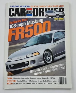 Car And Driver Magazine Ford Mustang FR500 BMW X5 Mercedes CL500 February 2000 - Picture 1 of 6