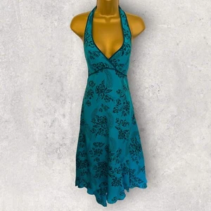 Vestido con corbata cuello halter de seda verde azulado Coast para mujer, sin mangas Reino Unido 12 - Imagen 1 de 5