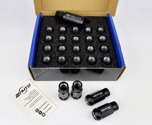 MONSTER Lug 24pc 14x1.5 48mm Wheel Rim Acorn Tuner Open End Nut Set - Black - Picture 1 of 4