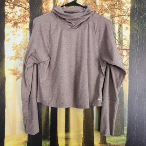 Marika Women's M Mauve Cowl Neck Athletic Crop Shirt Long Sleeve Size Medium - Picture 1 of 11