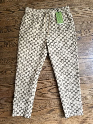 Холщовые штаны для бега Gucci GG - Изображение 1 из 4