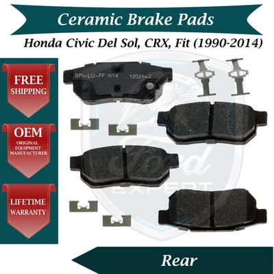 Nuevo kit de pastillas de freno traseras de cerámica OE para Honda Civic Del Sol 1994-2014/Fit/CRX Foto 1 de 4