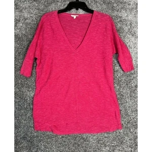 Maglione donna Eileen Fisher lino biologico cotone manica dolman piccolo rosa - Foto 1 di 12