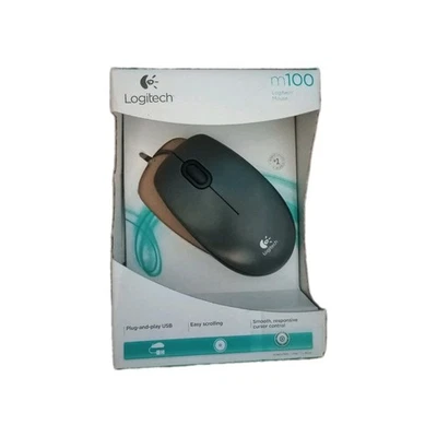 LOGITECH (M100) SMOOTH CURSOR CONTROL, EASY SCROLLING, PLUG-AND-PLAY USB MOUSE  - Image 1 of 3