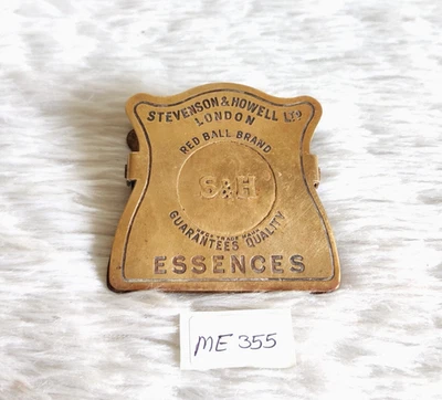 Antique Stevenson & Howell Essences Advertising Paper Clip Brass Red Ball Brand - Image 1 of 4