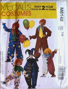 MCCALLS PATTERN  6142  CLOWN  COSTUMES  KIDS SIZES 7 8  UNCUT  FF - Picture 1 of 2