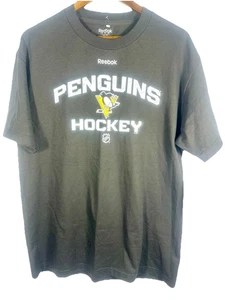Pittsburgh Penguins Shirt Herren Large Schwarz Gold Kurzarm Reebok Hockey Neu - Bild 1 von 7