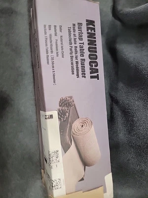 Corredor de mesa de arpillera Kennuocat de 10 yardas Foto 1 de 3