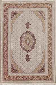 Classic Living Room Area Rug 7x10 Traditional Turkish Medallion Ivory Carpet - Picture 1 of 18