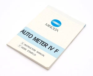 Minolta Auto Meter IV F Instruction Manual - UK Dealer - Picture 1 of 3