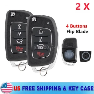 2 Remote Key Fob SHELL CASE for Hyundai Sonata 2014 2015 2016 2017 2018 2019 - Picture 1 of 8