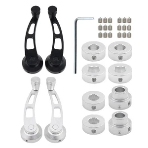 1 Paar Fensterkurbel Griff Wickler Aluminium für Auto Wagen Tür schwarz/silber - Bild 1 von 8