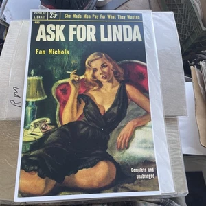 Ask For Linda 1953 Pulp Sleaze Cover Art Poster Reprint - Picture 1 of 2