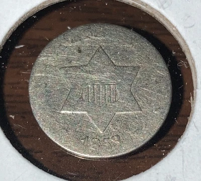 1853 3¢ Silver Coin - G-VG - 90% Silver 2176 - Image 1 of 2