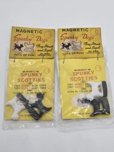 Vintage Magnetic Spunky Dogs Scottie Dog Plastic Miniature Toys 1960's Nos - Picture 1 of 5