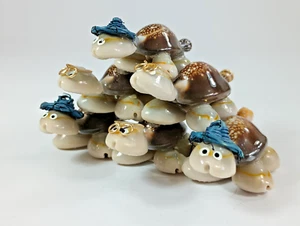 Arte concha marina asintiendo con la cabeza tortuga playa peinadores gafas sombreros recuerdo Filipinas de colección - Imagen 1 de 8