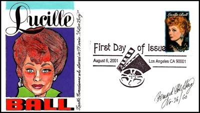 Scott 3523 34 Cents Lucille Ball Bernard Goldberg Hand Painted FDC 36 Of 60 - Image 1 of 2