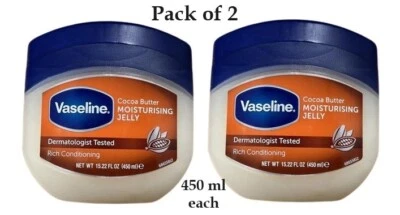 2 X Vaseline Cocoa Butter Rich Conditioning Moisturising Jelly, 450ml/15.22 oz