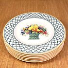 VILLEROY & BOCH Basket 10½" DINNER PLATES (set of 6) Brown Backstamp *XLNT EUC*