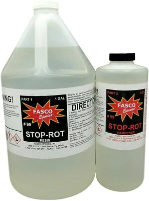 FASCO EPOXIES INC Stop-Rot Penetrating Epoxy for Repairing Rotten Wood 160 Ounce Kit